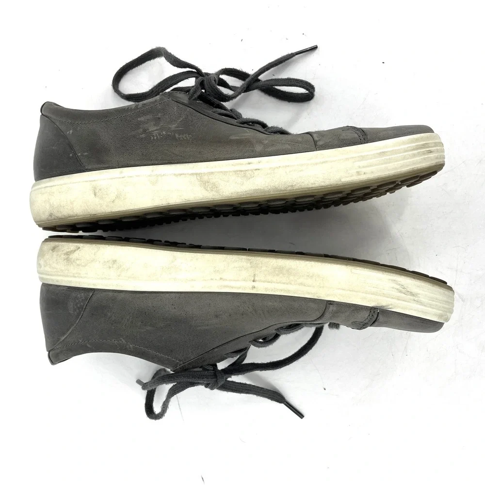 ECCO Men's Grey Leather Lace Up Low Top Sneakers Size 10 10.5 US‎ EU44